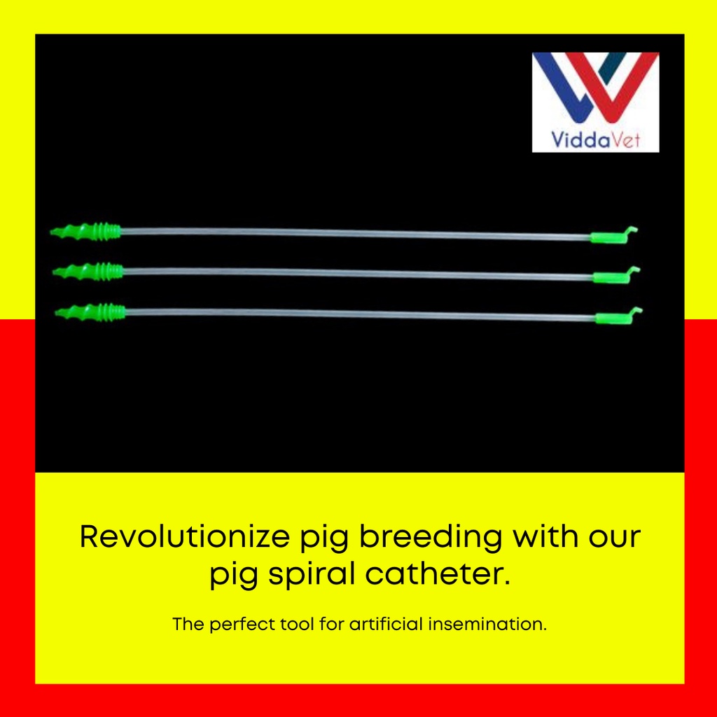 5-Pack Swine AI Spiral Breeding Rod Inserts With Handle Cap For Sow/Gilt