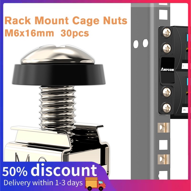 30pcs M6 Cage Nuts And Screws Washers for Server Shelves Cabinets ...