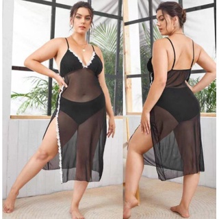 Large size fat mm mesh underwear women's transparent ultra-thin