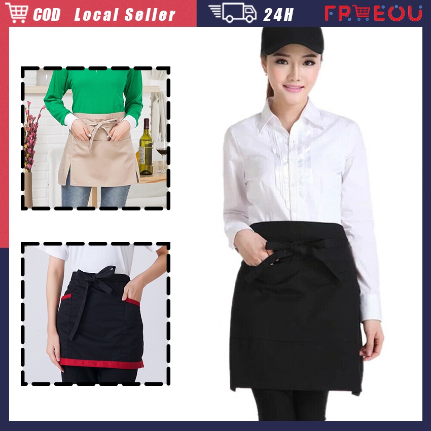 Half Apron With Pocket Waitress Half Body Apron Restaurant Waist Apron ...