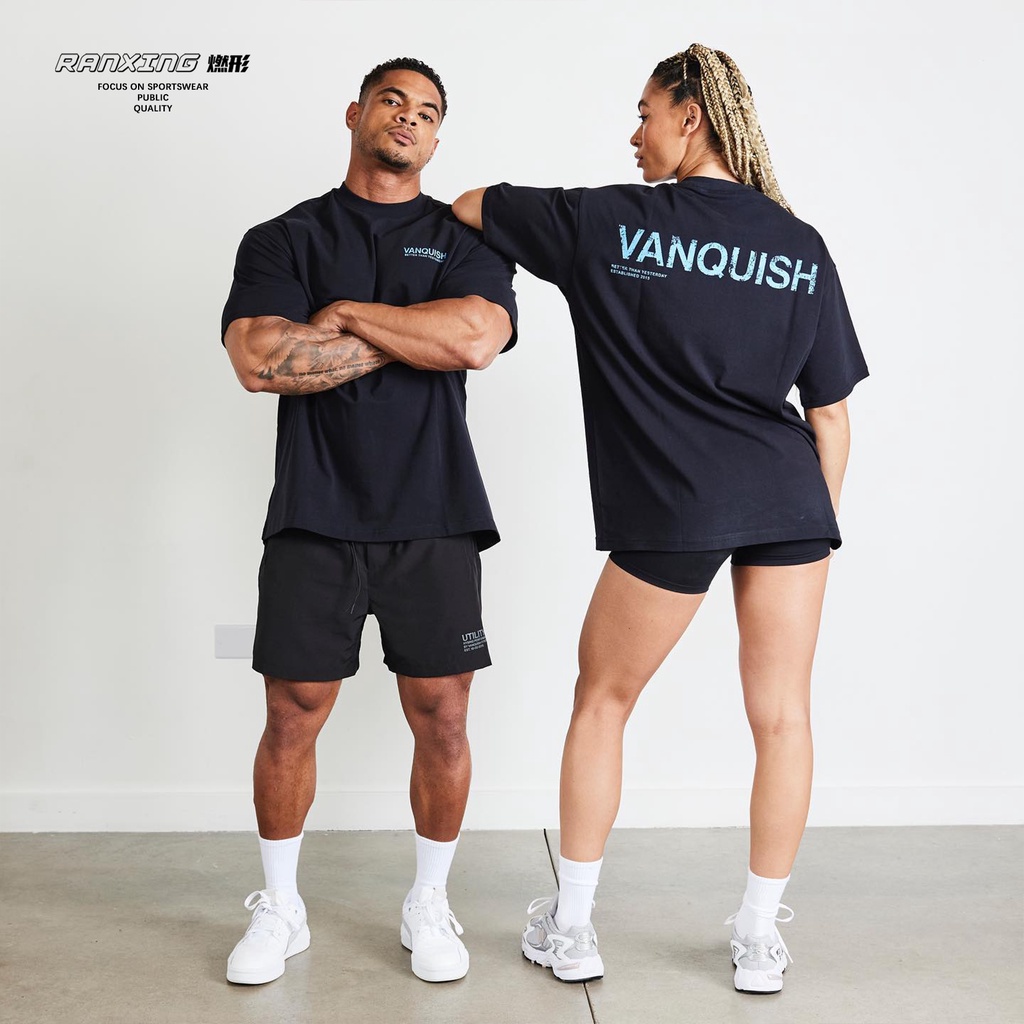 Ready Stock VANQUISH Fitness Short Sleeve Loose Pure Cotton Printed Fitness Training Round Neck Sports Men Women Same Style Short Sleeve Shopee Philippines