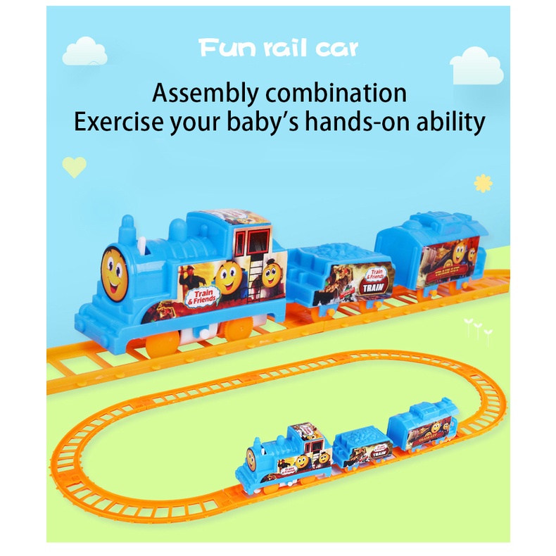 Fun Rail Car Kids Track Train Toy Set Puzzle Assembly Track Toys for ...