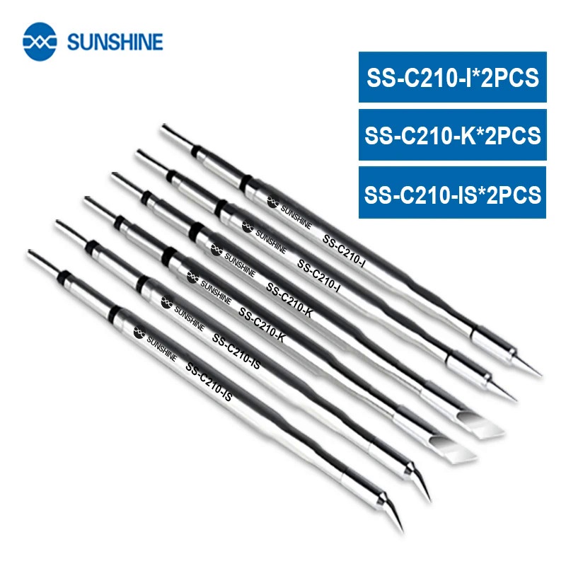 SUNSHINE C210 Soldering Tips Welding Iron Head for JBC Tips T210 Handle ...