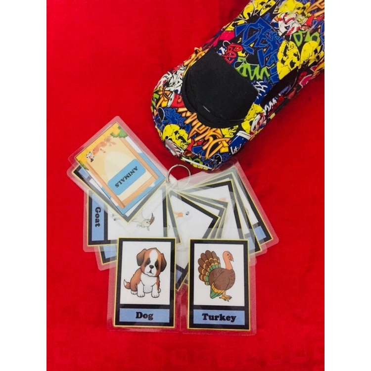 【hot sale】 Laminated Flashcards for Kids Animals Flashcards with ring