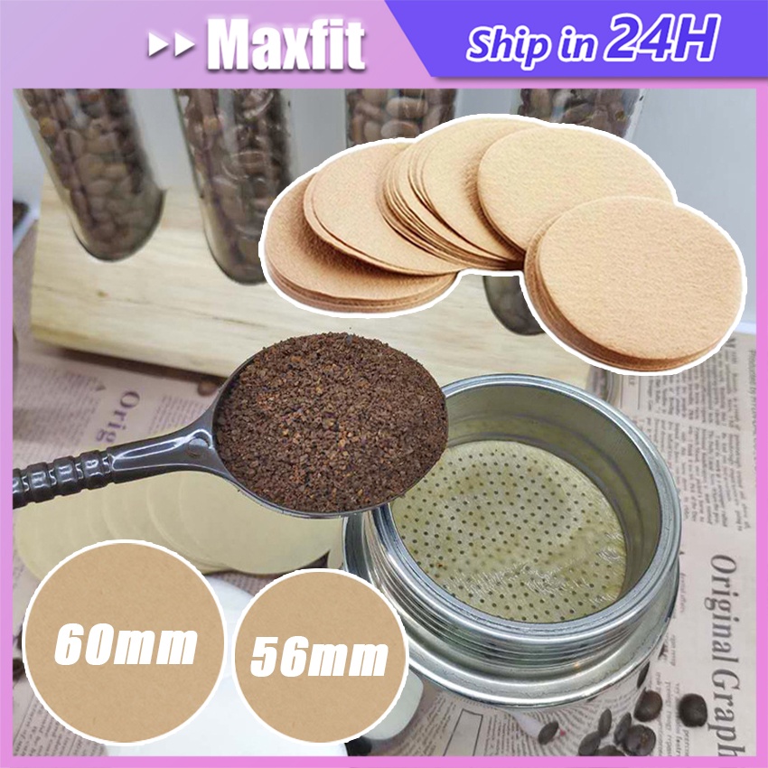 Coffee Filter Paper 100Pcs 56/60Mm Round Filter Paper Moka Pot