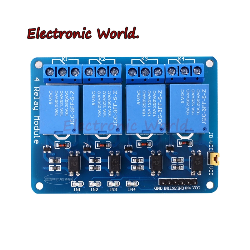 5V/12V/24V 4-Channel Relay Module Shield ARM PIC AVR DSP Electronic 5V ...