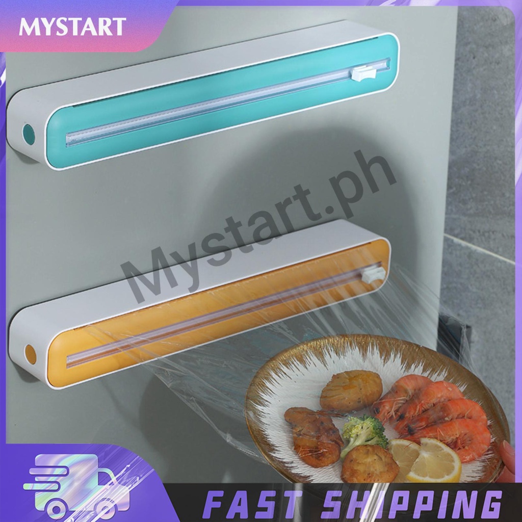 Plastic Wrap Dispenser with Slide Cutter Saran Wrap Dispenser Reusable