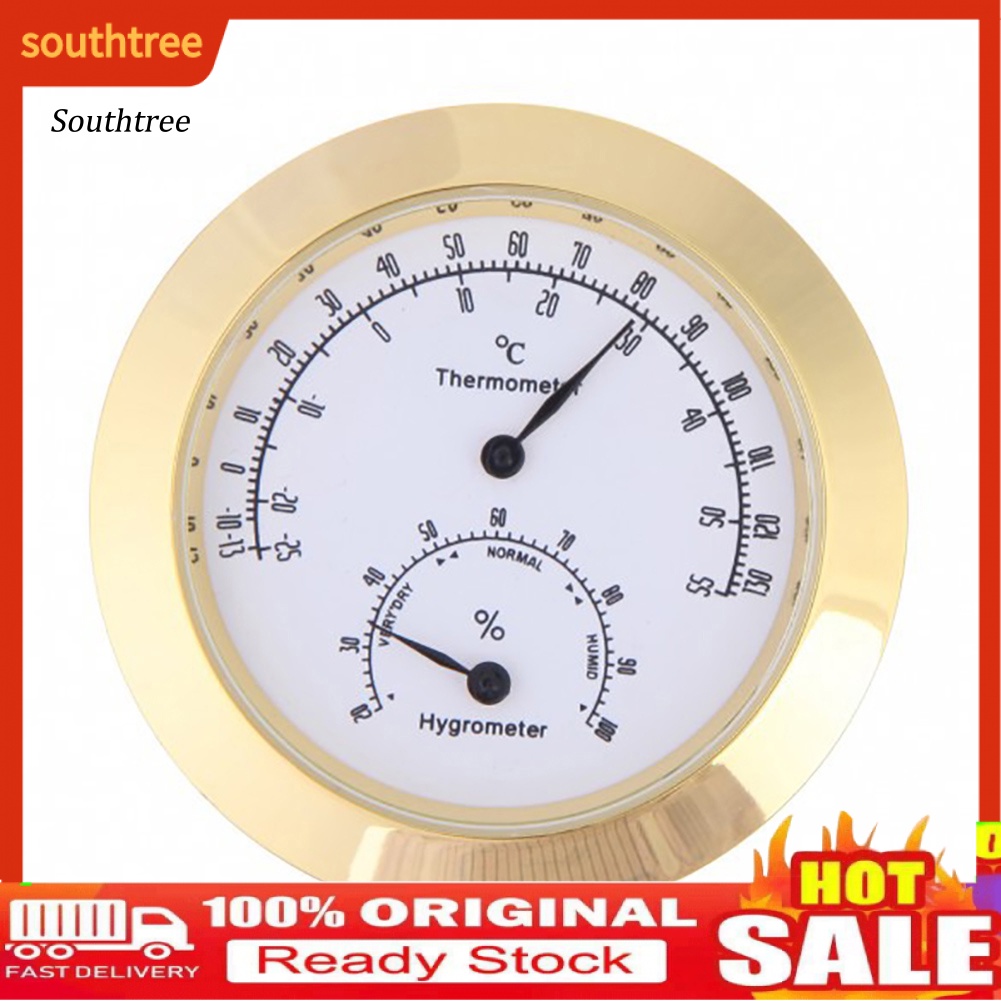 SOU_ Round Thermometer Hygrometer Humidity Temperature Meter Tool for