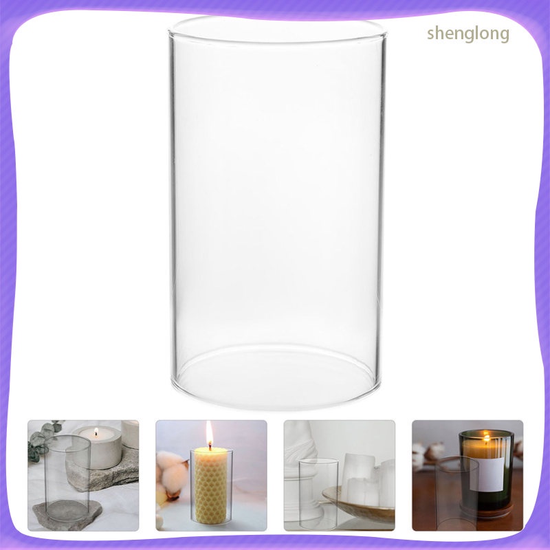 Chimney Candle Holder Windproof Shade Holders for Pillar Candles Glass