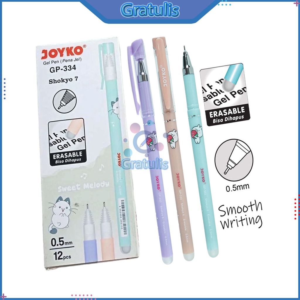 Erasable GEL PEN SHOKYO 6 JOYKO [GP-333/12 PCS] / REMOVABLE BALLPOINT ...