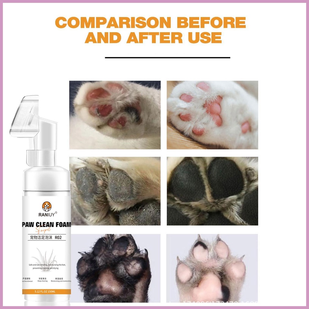 Dog Paw Washer 150ML No-Rinse Dog Paw Cleaner Portable Paw Cleanser ...