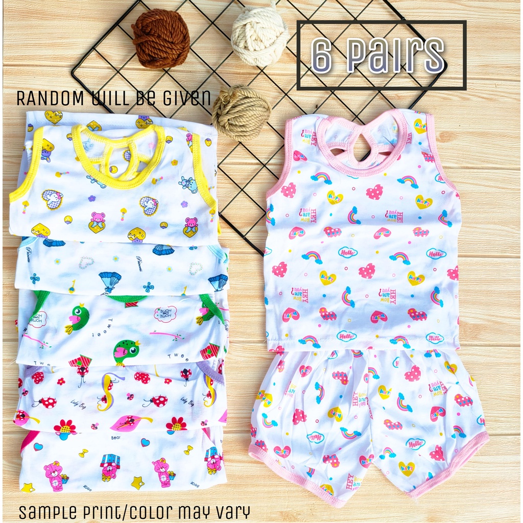 Pairs or Pairs Sando Short Baby Clothes Cotton Terno for Baby