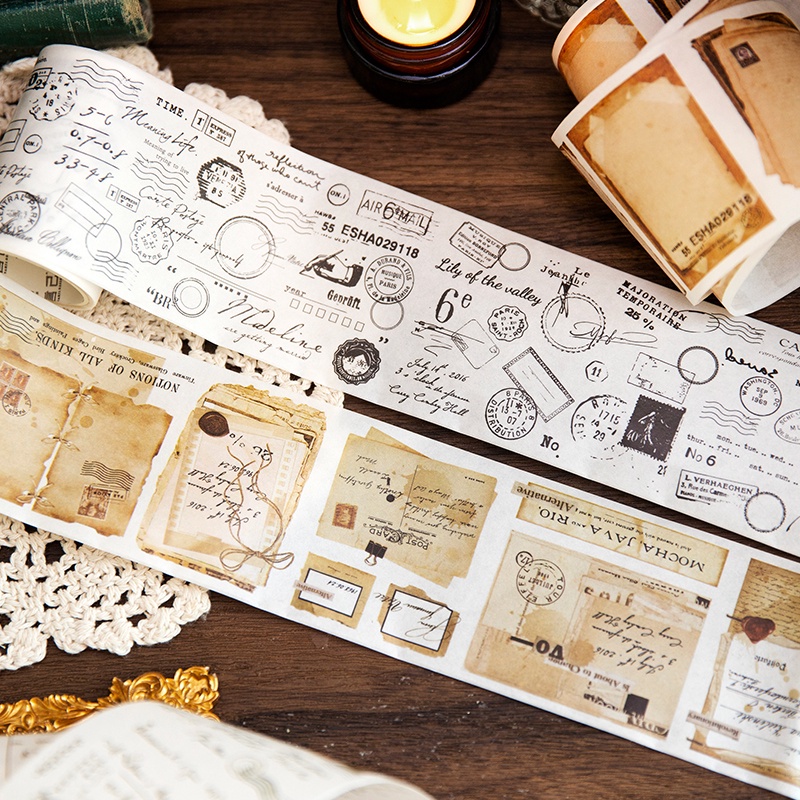 Midoo 6x200cm Original Vintage Washi Tape for Collage Junk Journal ...