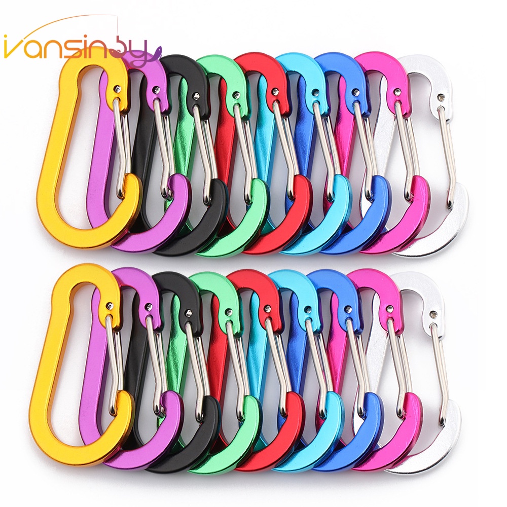 12 Moschettoni A Forma Di Pesce In Alluminio Per Attrezzatura Outdoor | Ganci Rapidi Leggeri Per Zaino, Campeggio, Trekking E Escursionismo – Dimensioni 62x31,5 Mm