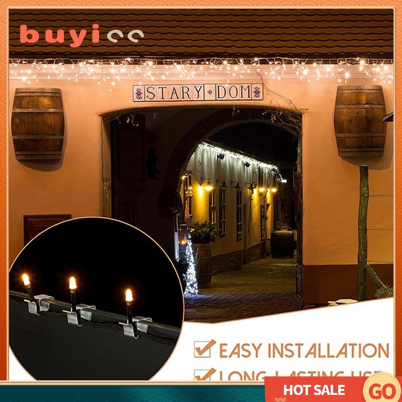 【Buyi00】50PC Christmas Lights Gutter Hooks Galvanized Holiday Lights