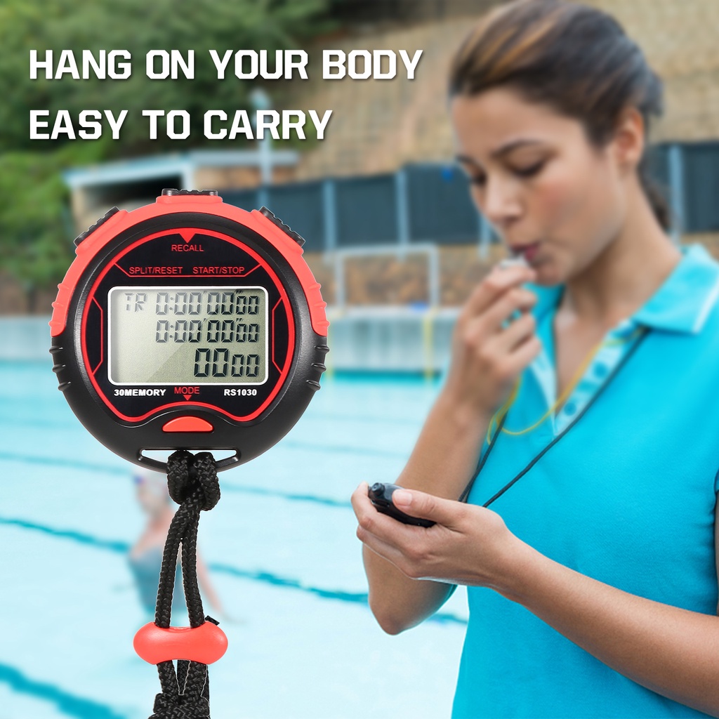 Professional Digital Stopwatch Timer Waterproof Digital Handheld LCD Timer Chronograph Sports Counter with Strap for Swimming Running Football Training Shopee Philippines