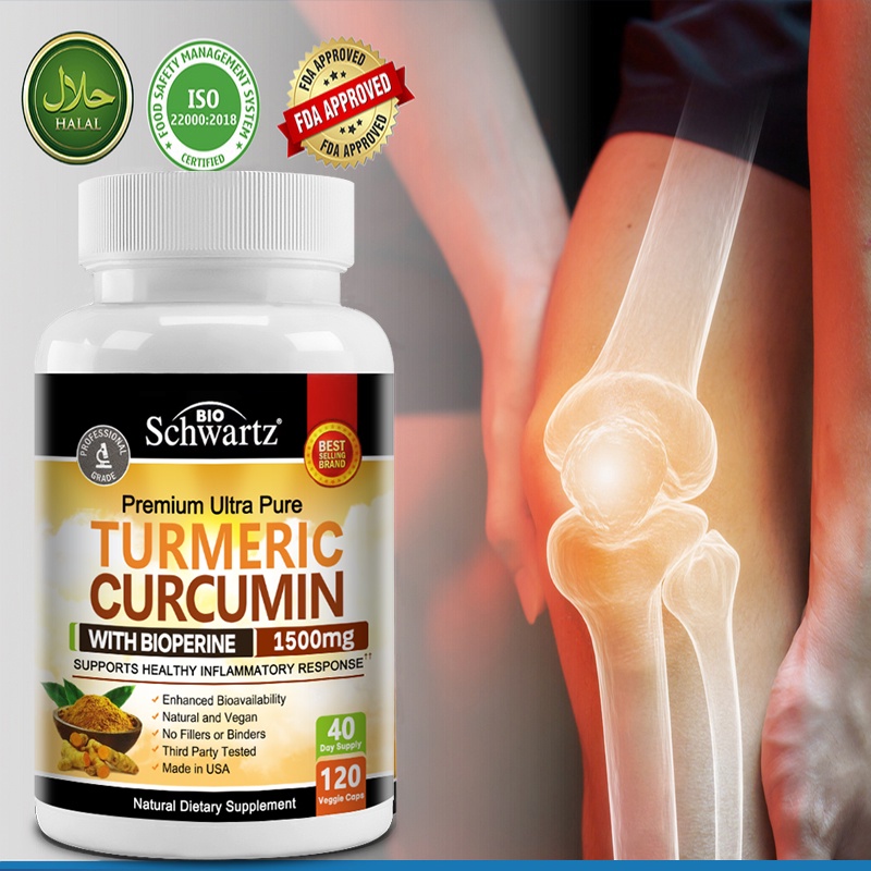 Turmeric Curcumin Capsule 60/120's Food Supplement Supports Joint