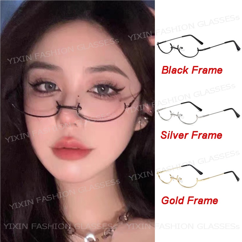 Half frame fashion glasses clearance