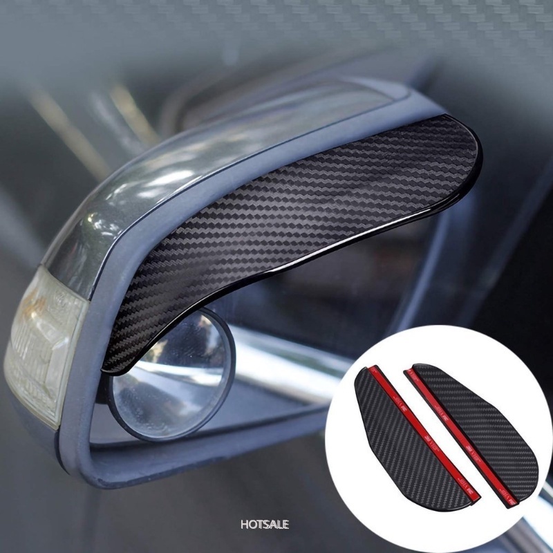 2 Pcs Mirror Rain Visor Smoke Guard, Carbon Fiber Texture Rear View ...