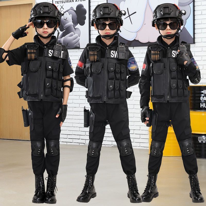 Mens SWAT Team Special Forces Uniform Police Military Fancy Dress