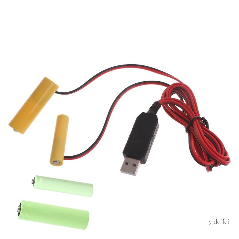 Kiki 3V AA AAA USB Power Cable Fake Battery Eliminators Replace 2x1 5V