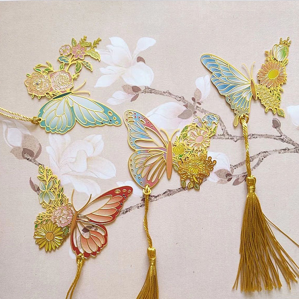 Exquisite Butterfly Metal Bookmarks Fashion Flower Insect Shape Book ...