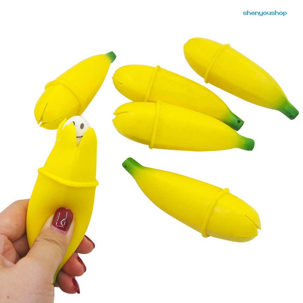 Shenyoushop Funny Banana Squishy Squeeze Toy Decompression Anti Stress ...