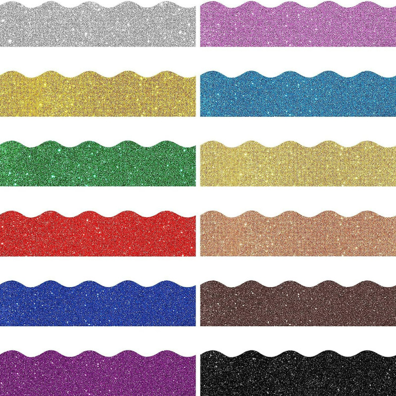 10m/roll Creative Sparkling Border Stickers Waterproof Bulletin Board ...