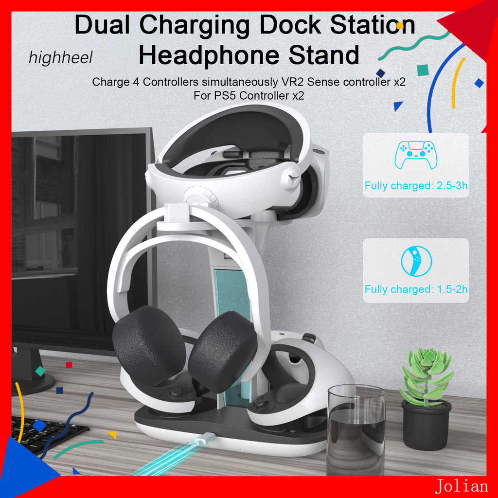 highheel Gamepad Charge Stand with Headsets Storage Rack Wireless Game ...