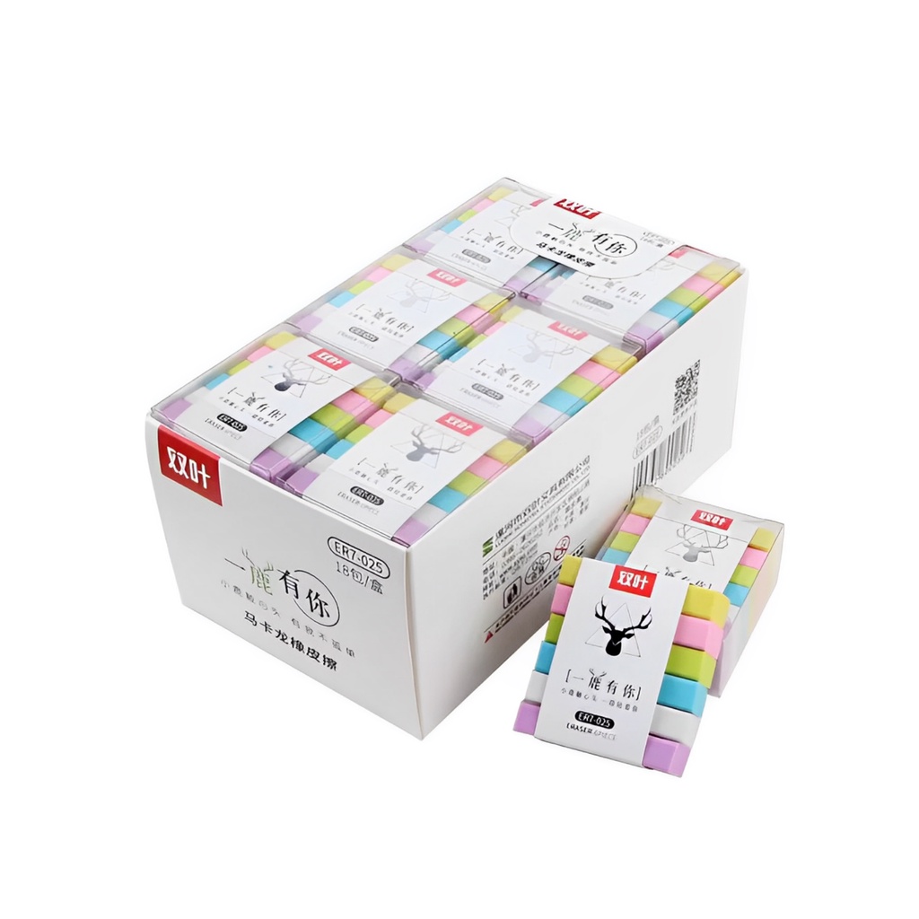 6 pcs Colorful Mini Eraser Pastel Color Stationery, Craft Writing ...