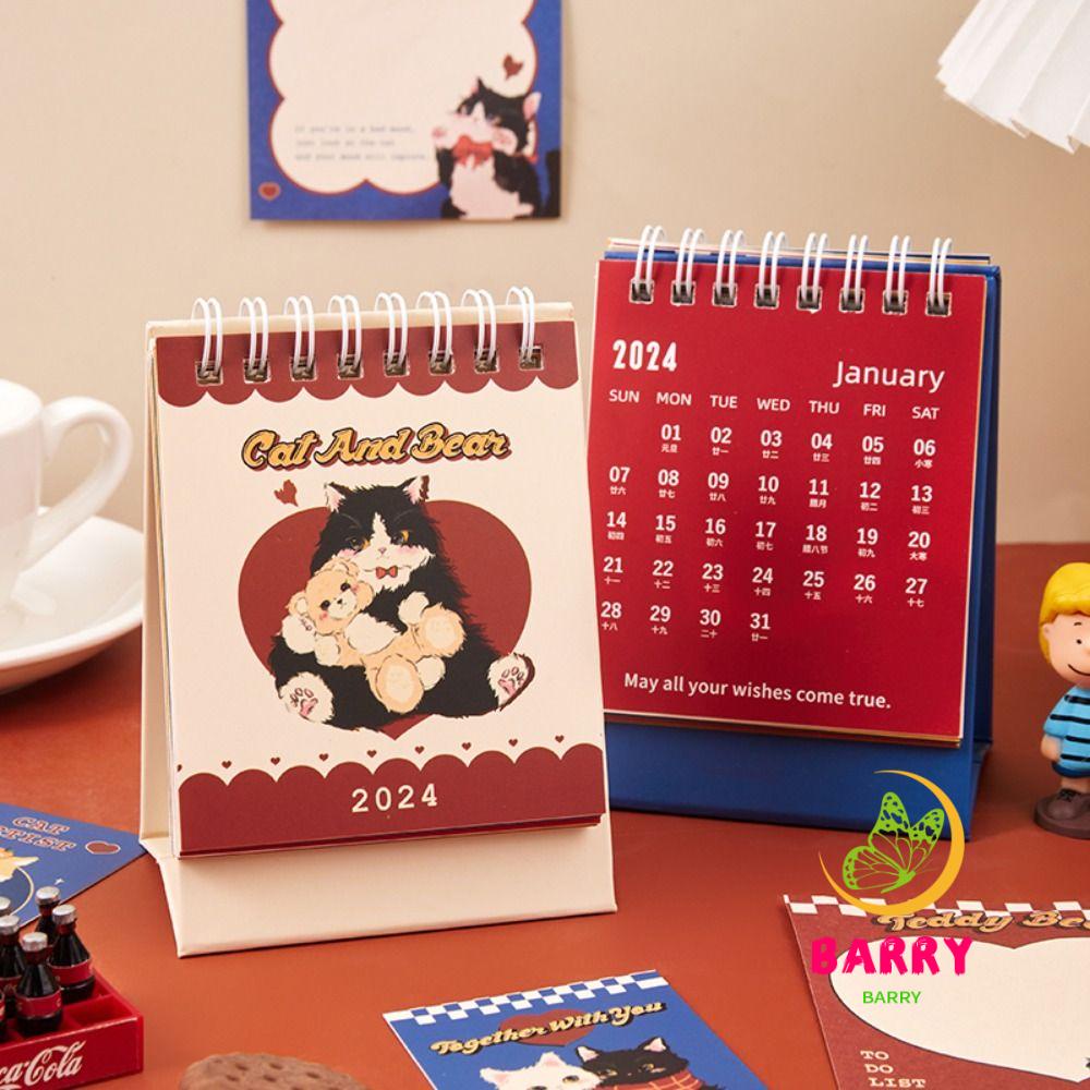 BARRY 2024 Calendar, Standing Flip Calendar Agenda Organizer Desktop