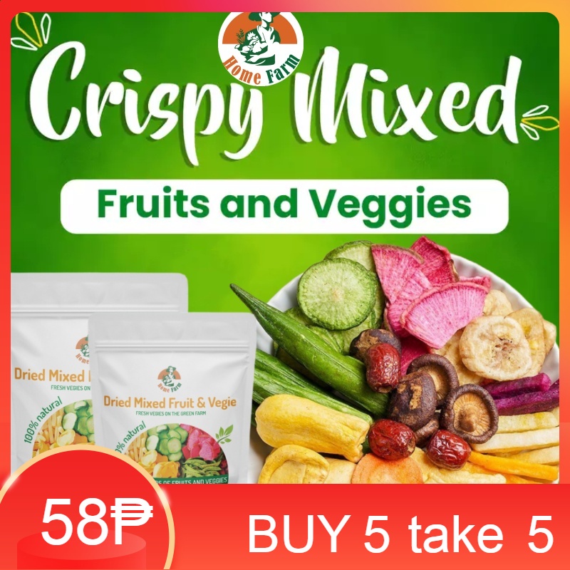 Homefarm Dried Fruits And Vegetables Snack Mix 10 Types Crispy Fruits Veggies Chips Shopee