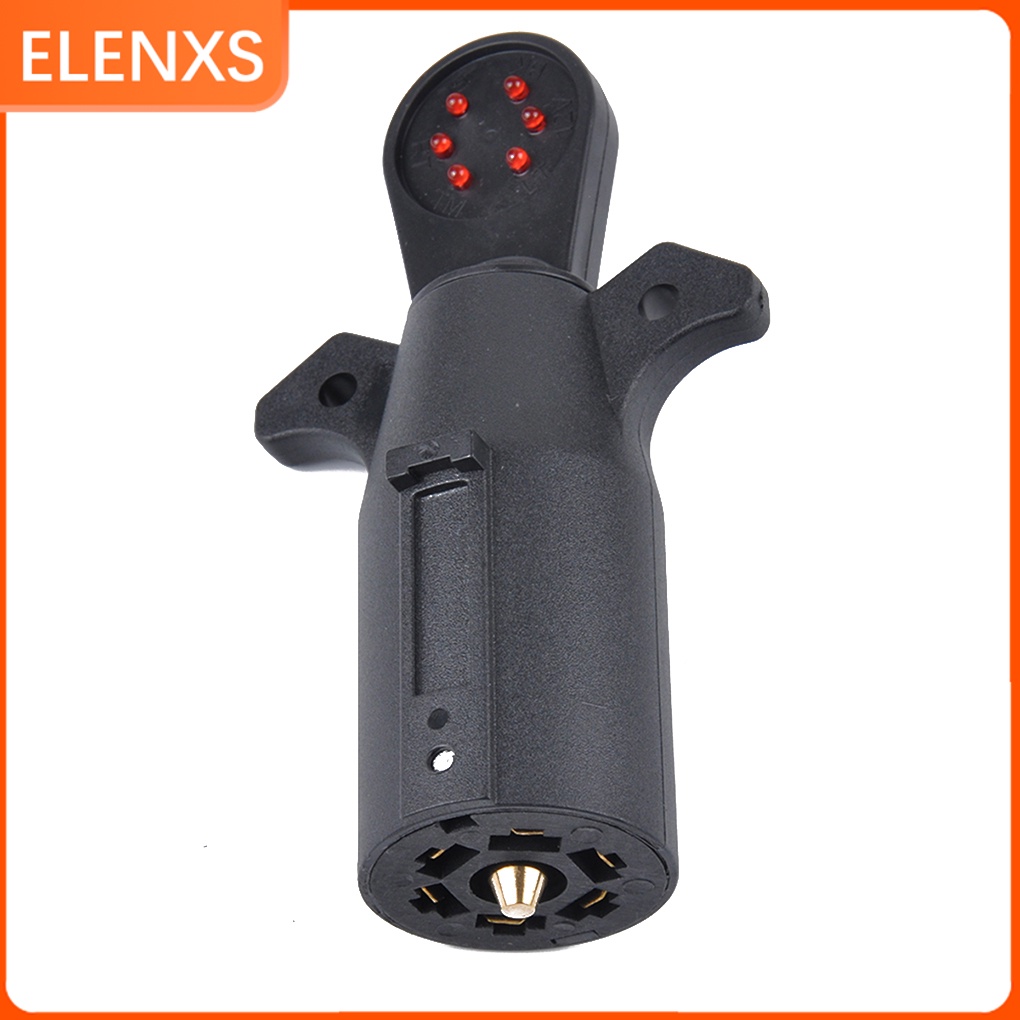 1/2/3 7 Way Round RV Trailer Light Connector Adapter Plug + Socket