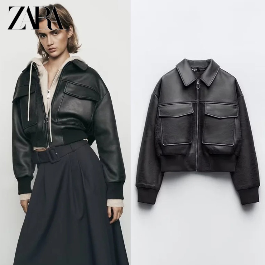 Women's Faux Leather Jacket Zara Inspired –