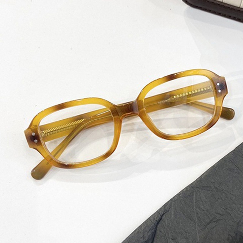 Korea Modern Retro Y2k Narrow Oval Rectangle Frame Anti Blue Light Eyeglasses For Women Men Anti