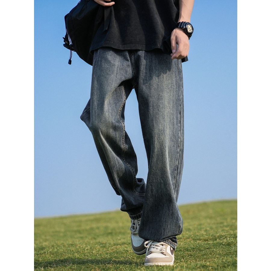 CBA Straight Denim Pants, Men's W35 (approx.), Vintage unclear blue type Vintage Second Hand