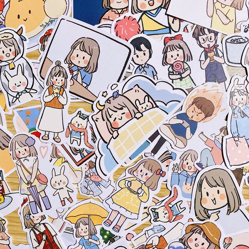 70 Sheets of Planner Stickers Salt Girl Daily Life Outfit Cute Fresh ...