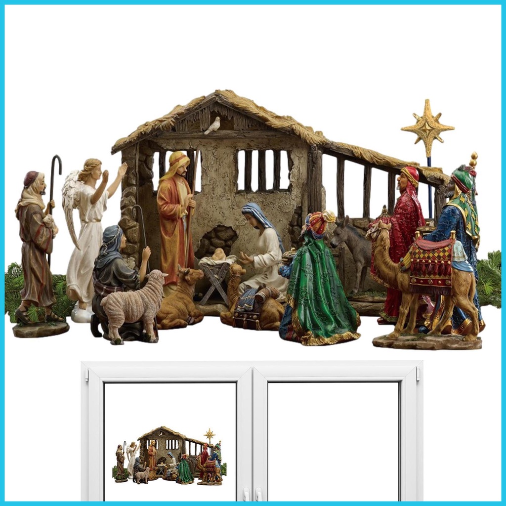 Nativity Scene Window Decals Reusable Nativity Window Clings