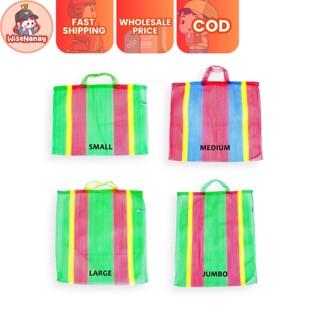 WiseNanay Fishnet Tote Bag Multipurpose Reusable Nylon Grocery Shopping  palengke