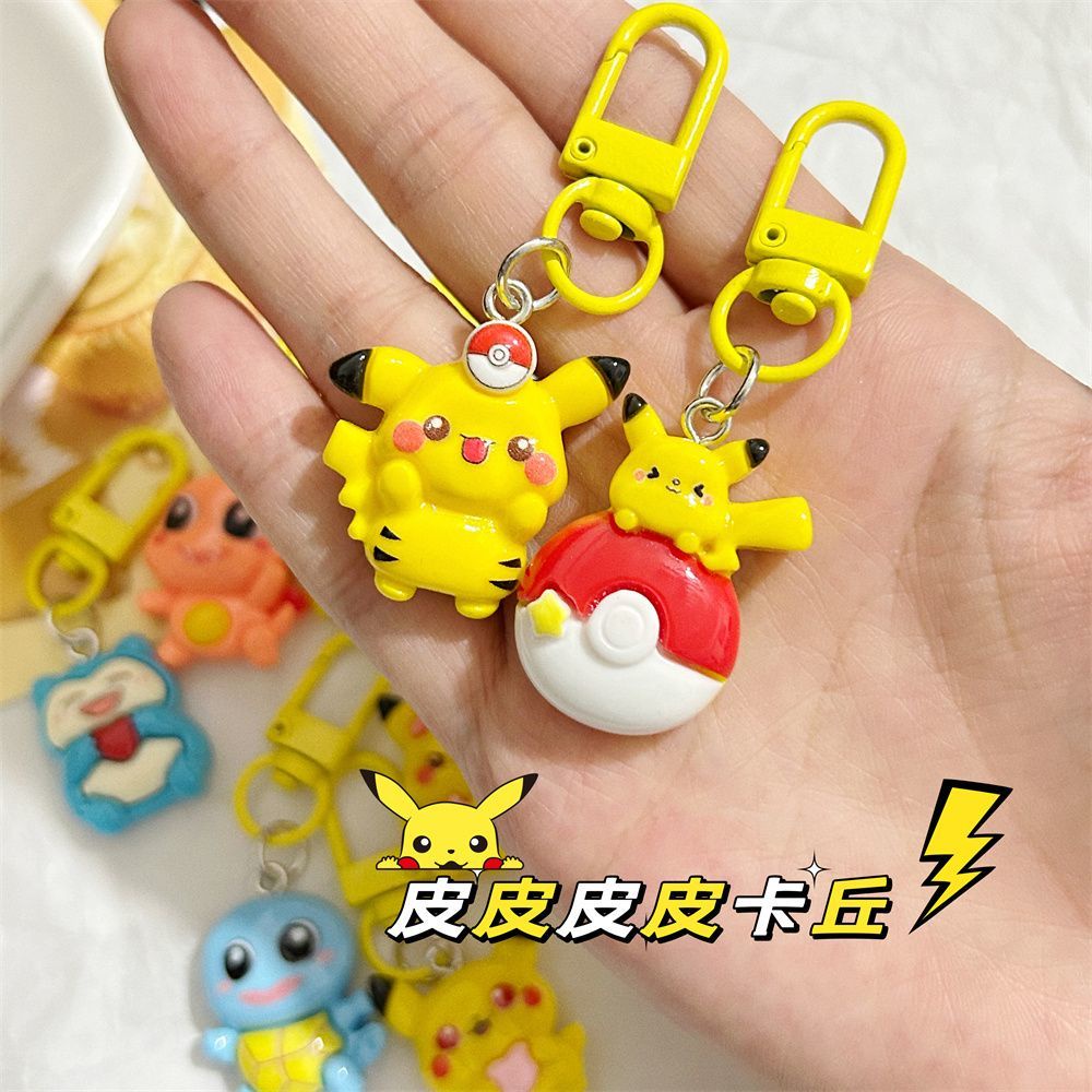 Anime Pokemon Go Key Ring Kids Keychain Cartoon Pikachu Keyring ...