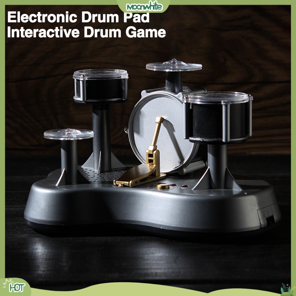 [MOONWHITE] Drumming Practice Tool Mini Drum Kit Portable Finger Touch