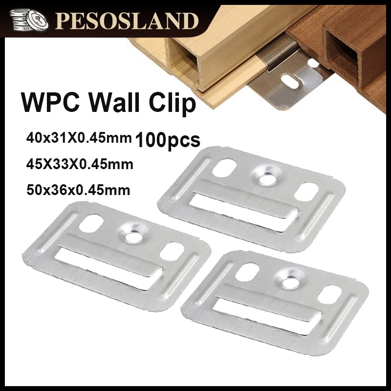 100Pcs Stainless Steel Clip For WPC Wall And Ceiling Fluted Cladding ...