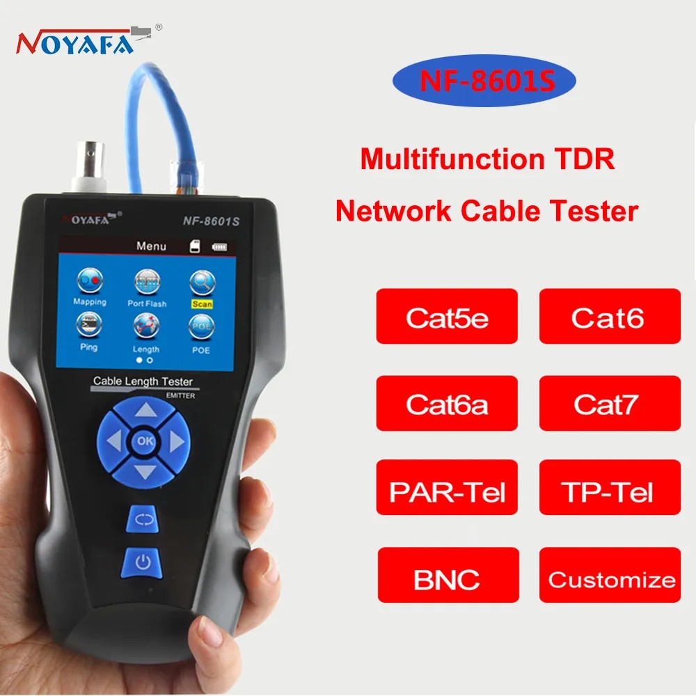 NOYAFA NF8601S Multifunction TDR Cable Tester Rj45 Rj11 BNC