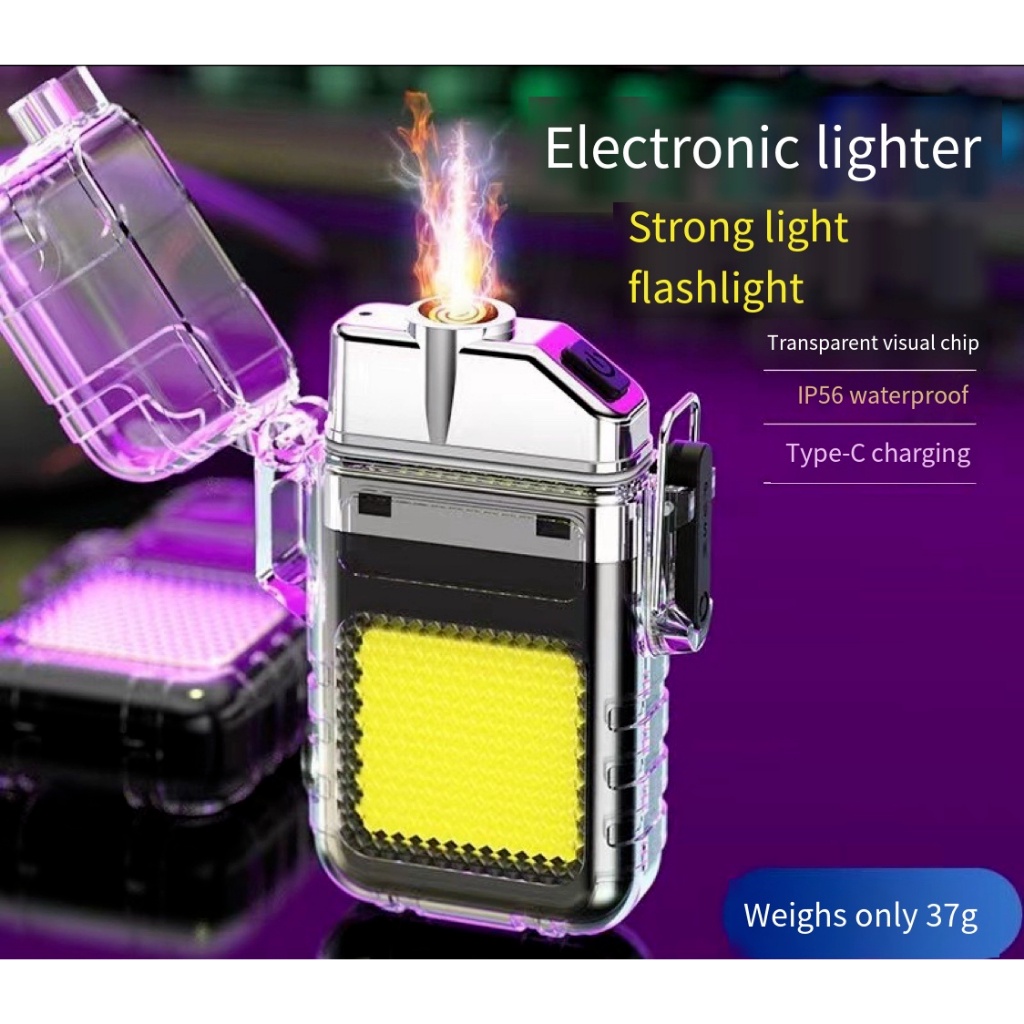 Keychain Work Light Multifunctional Cigarette Lighter Rechargeable ...