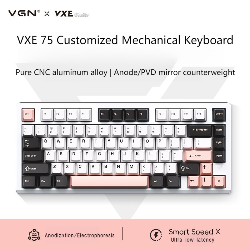 【Authentic】Vgn VXE75 Three-Mode Customized Mechanical Keyboard Aluminum ...