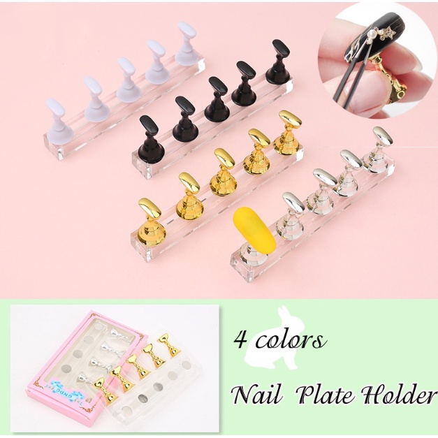 5Pcs Magnet Magnetic Nail Tip Display Work Stand Set Nail Art Practice ...