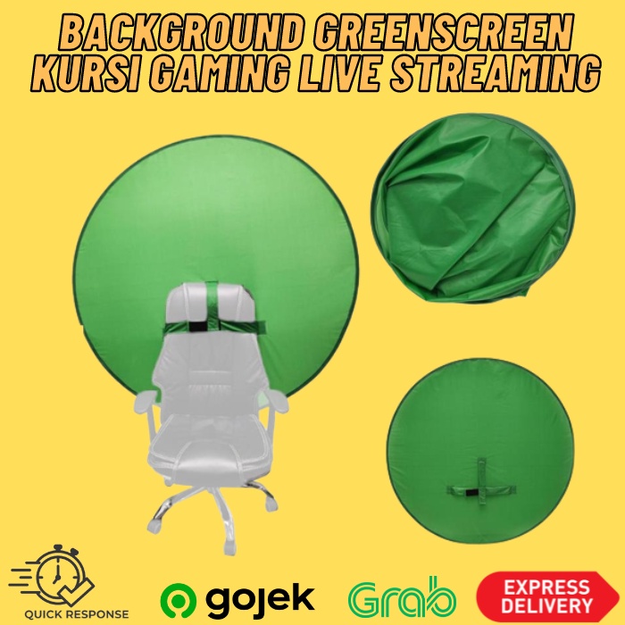 Backdrop Background Green Screen Gaming Chair Live Stream, Meeting ...