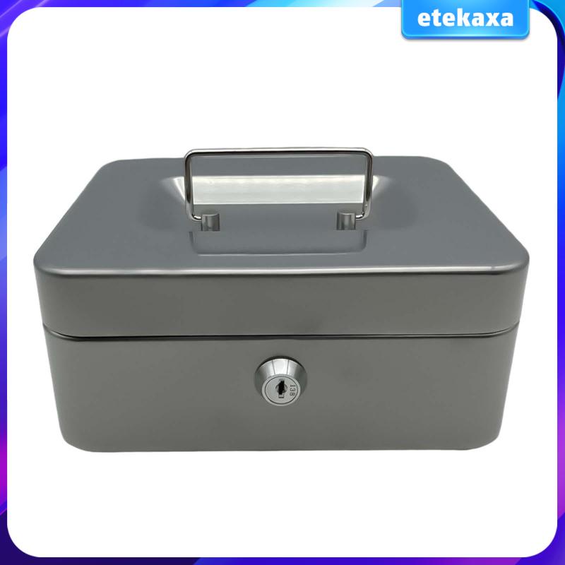 [Etekaxa] Cash Box with Key Lock Cash Storage Box ,Money Saving Box