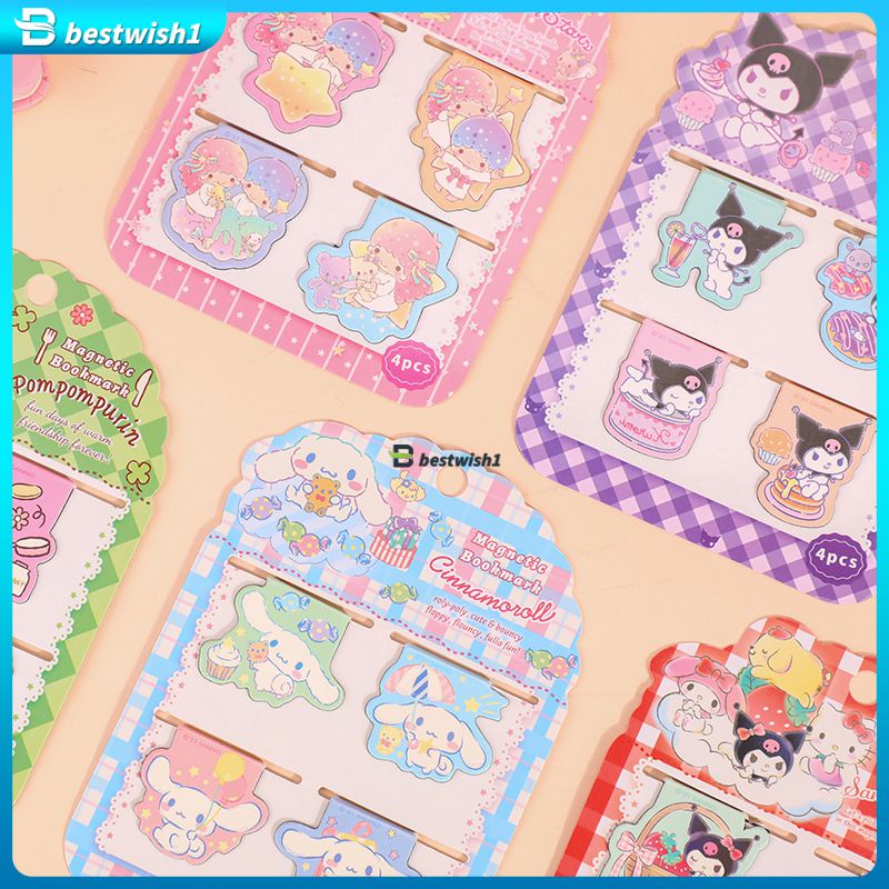 Sanrio Cute Magnetic Bookmark Cinnamoroll Kuromi Melody Student ...