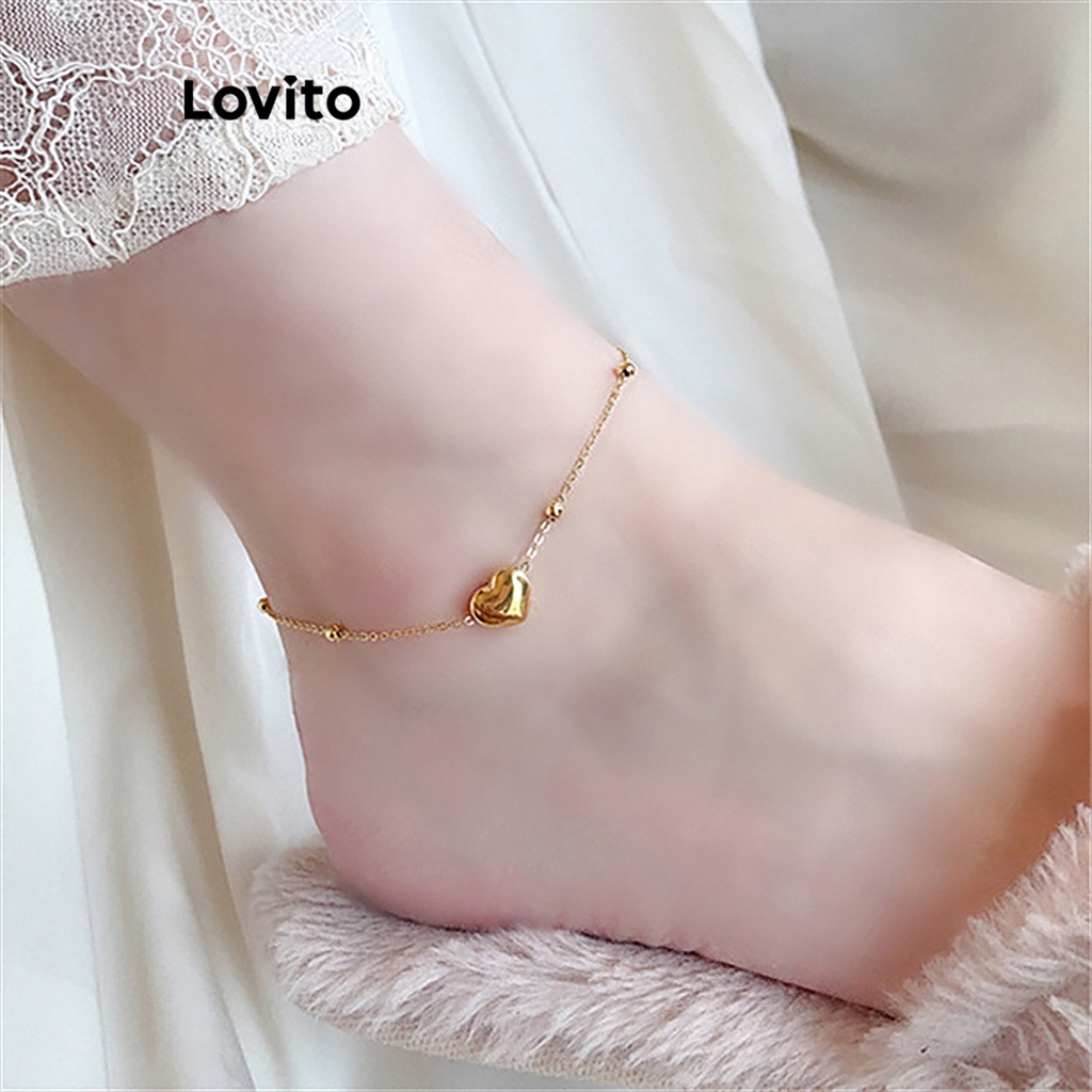 Lovito Women Basic Anklet LFA02015 (Gold) | Shopee Philippines